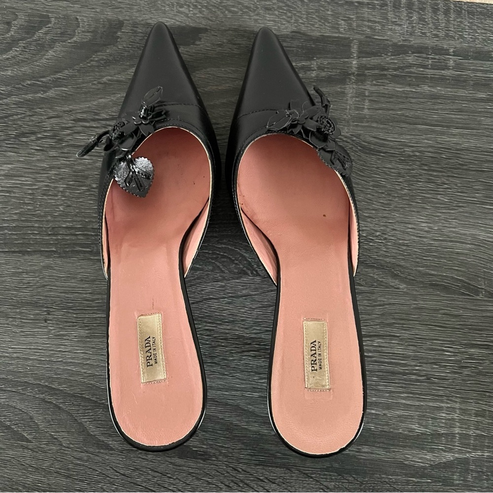 Prada Kitten Heel Mules size 34.5 - Picture 8 of 12